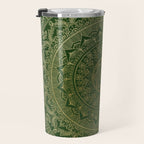 Mandala Royal - Green and Gold Travel Mug Gallery Image 3