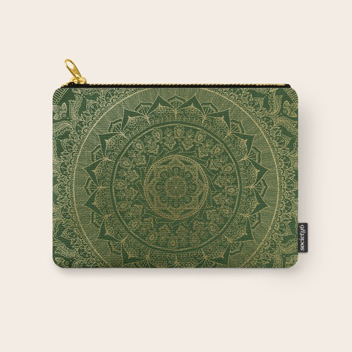 Mandala Royal - Green and Gold Carry All Pouch Gallery Image 1