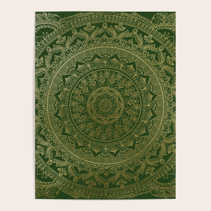 Mandala Royal - Green and Gold Poster Gallery Image 4