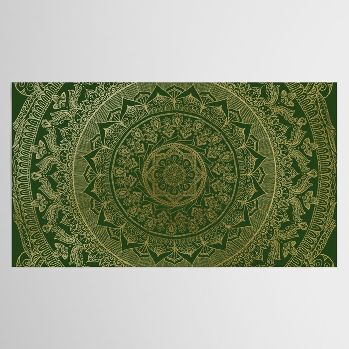 Mandala Royal - Green and Gold Tablecloth Gallery Image 2