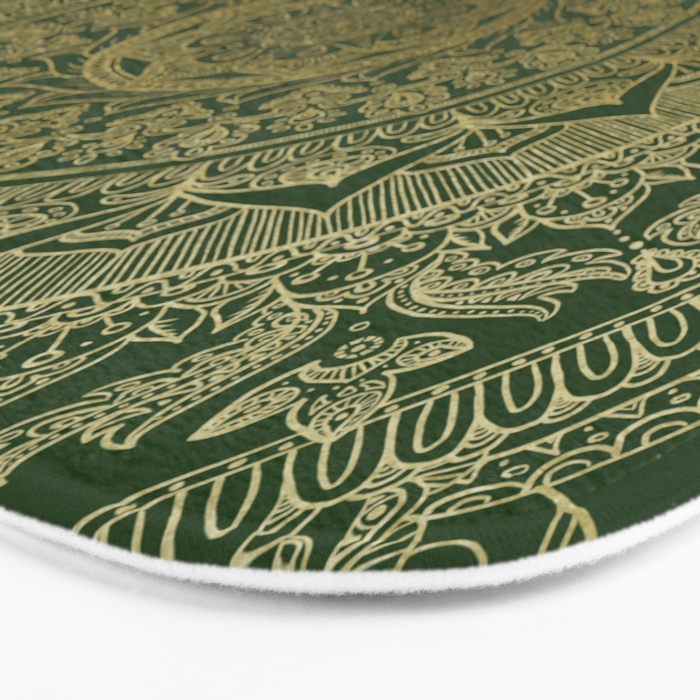 Mandala Royal - Green and Gold Bath Mat Gallery Image 3