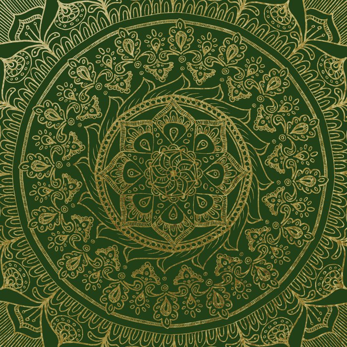 Mandala Royal - Green and Gold Coffee Mug Gallery Image 2