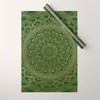 Mandala Royal - Green and Gold Wrapping Paper Gallery Image 1