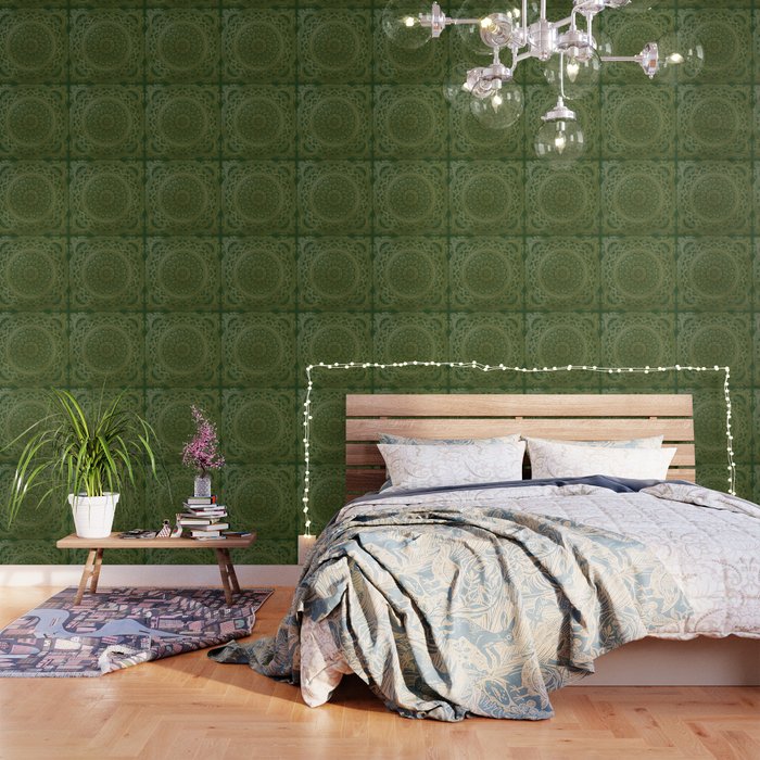 Mandala Royal - Green and Gold Wallpaper Gallery Image 3