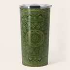 Mandala Royal - Green and Gold Travel Mug Gallery Image 1