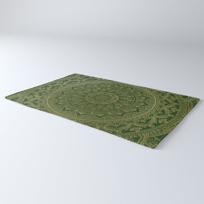 Mandala Royal - Green and Gold Rug Gallery Image 3