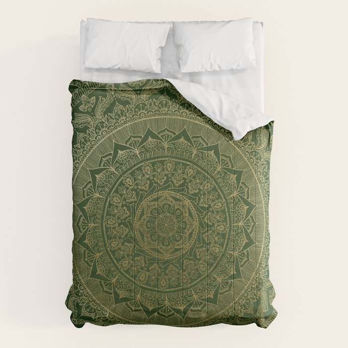 Mandala Royal - Green and Gold Comforter Gallery Image 6