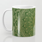 Mandala Royal - Green and Gold Coffee Mug Gallery Image 3
