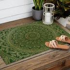 Mandala Royal - Green and Gold Outdoor Rug Gallery Image 2