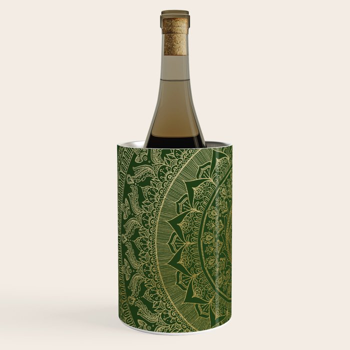 Mandala Royal - Green and Gold Wine Chiller Gallery Image 2