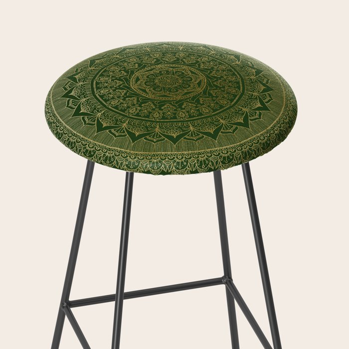 Mandala Royal - Green and Gold Stool Gallery Image 2