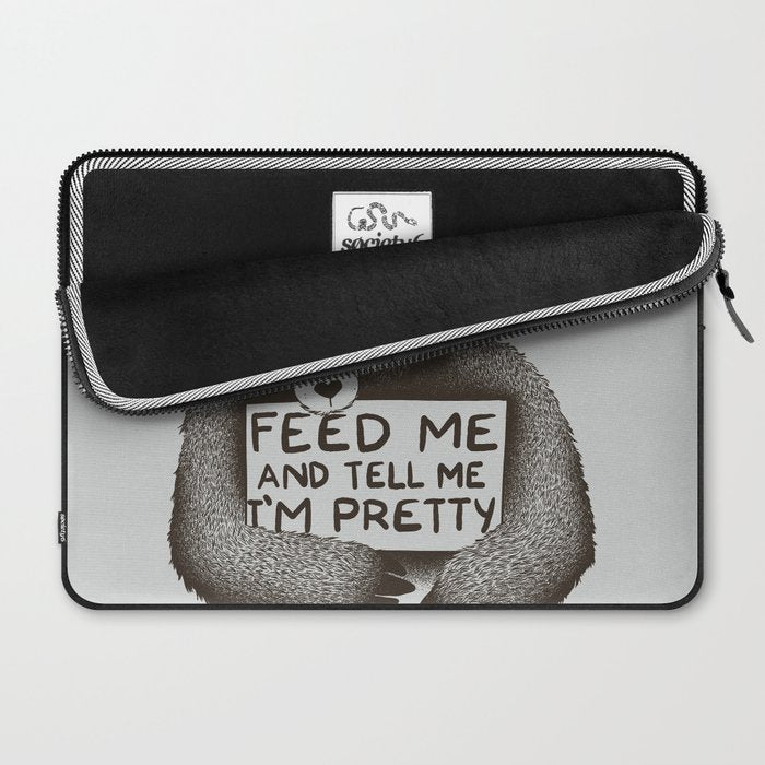 Feed Me And Tell Me I'm Pretty Bear Laptop Sleeve Gallery Image 2