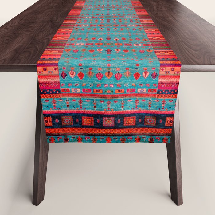 Traditional Berber Bohemian Moroccan Handmade Fabric Style Fall Autumn Color Inspiration Table Runner Gallery Image 1