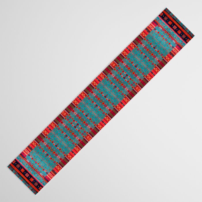 Traditional Berber Bohemian Moroccan Handmade Fabric Style Fall Autumn Color Inspiration Table Runner Gallery Image 3