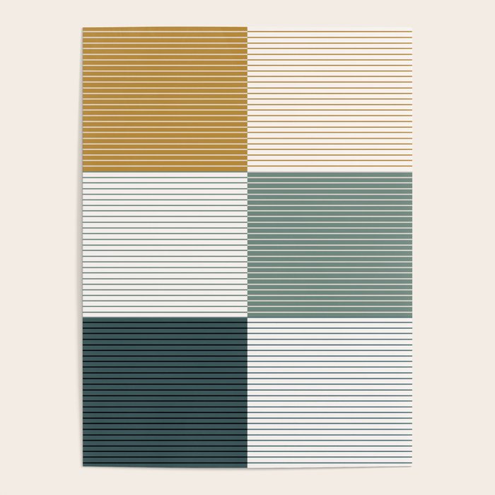 Color Block Line Pattern II Poster Gallery Image 1