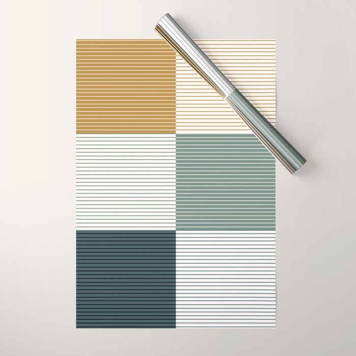 Color Block Line Pattern II Wrapping Paper Gallery Image 1