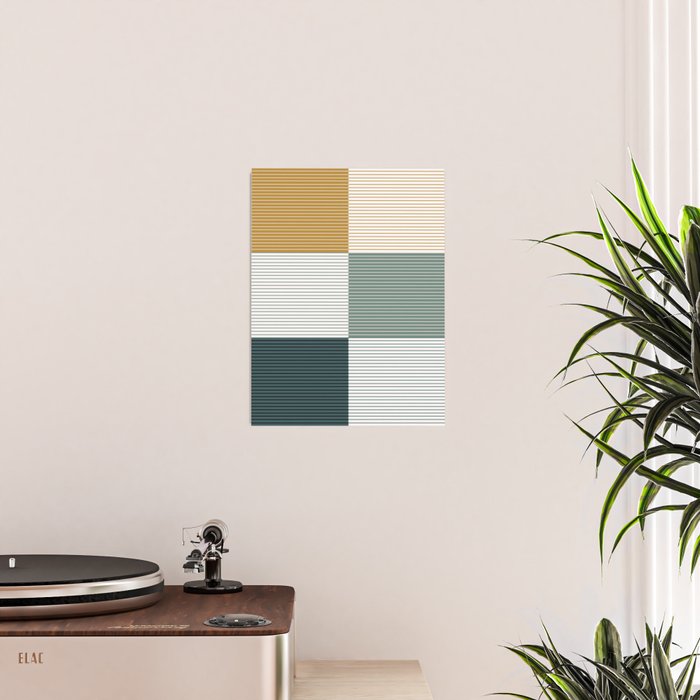 Color Block Line Pattern II Poster Gallery Image 2