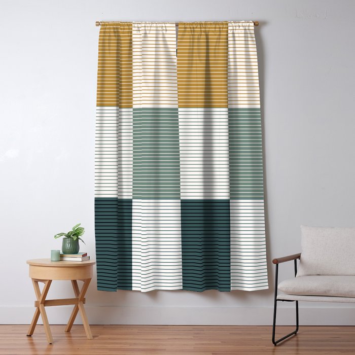Color Block Line Pattern II Window Curtain Gallery Image 1