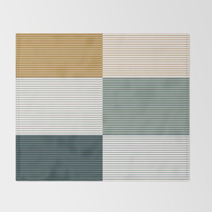 Color Block Line Pattern II Throw Blanket Gallery Image 2