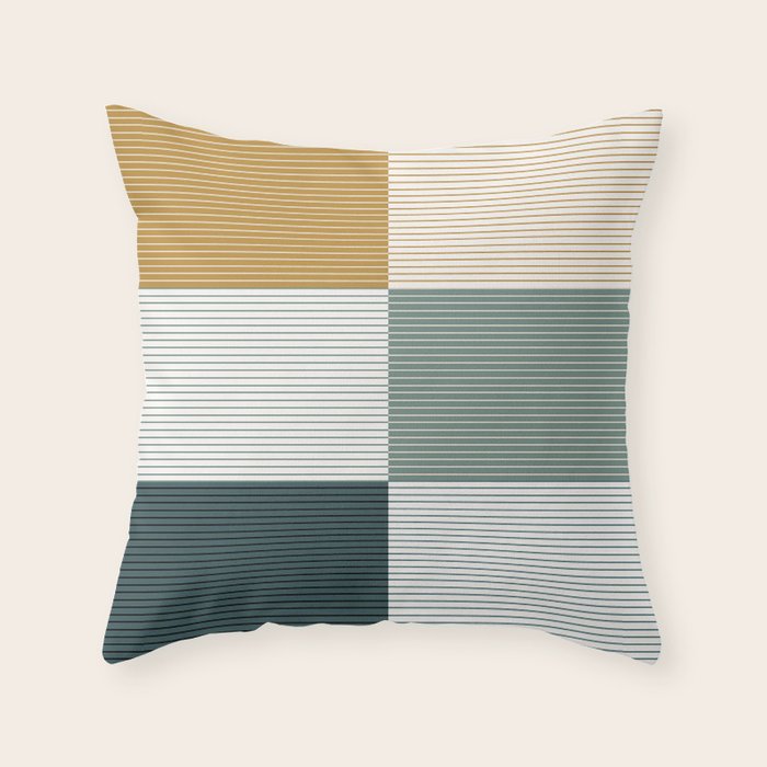 Color Block Line Pattern II Throw Pillow Gallery Image 6