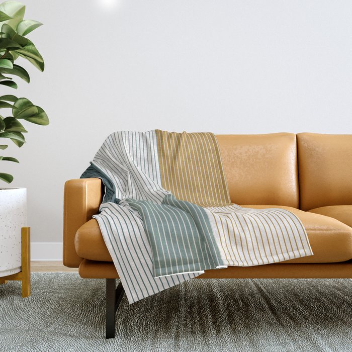 Color Block Line Pattern II Throw Blanket Gallery Image 1