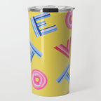 Cast Your Vote | Hand-Lettered Pattern in Yellow Travel Mug Gallery Image 1