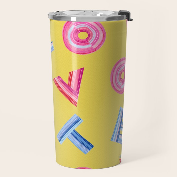Cast Your Vote | Hand-Lettered Pattern in Yellow Travel Mug Gallery Image 2