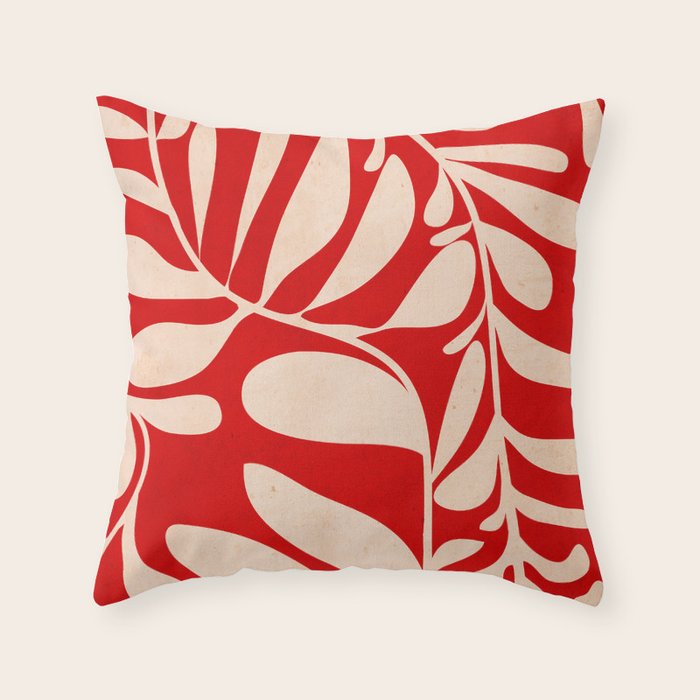 Abstract Plant 3/5 Throw Pillow Gallery Image 1