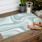 Abstract Wavy Stripes LXVI Outdoor Rug Gallery Image 2