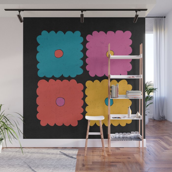 Flower Tile Wall Mural Gallery Image 1