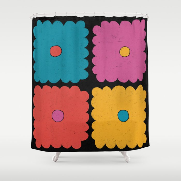 Flower Tile Shower Curtain Gallery Image 1