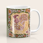 Rooster Painting in Forest Green - Folk Art Style Coffee Mug Gallery Image 1