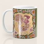 Rooster Painting in Forest Green - Folk Art Style Coffee Mug Gallery Image 3