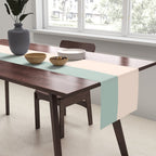 Minimalist Color Block in Cream and Light Celadon Mint Aqua Sage Table Runner Gallery Image 2