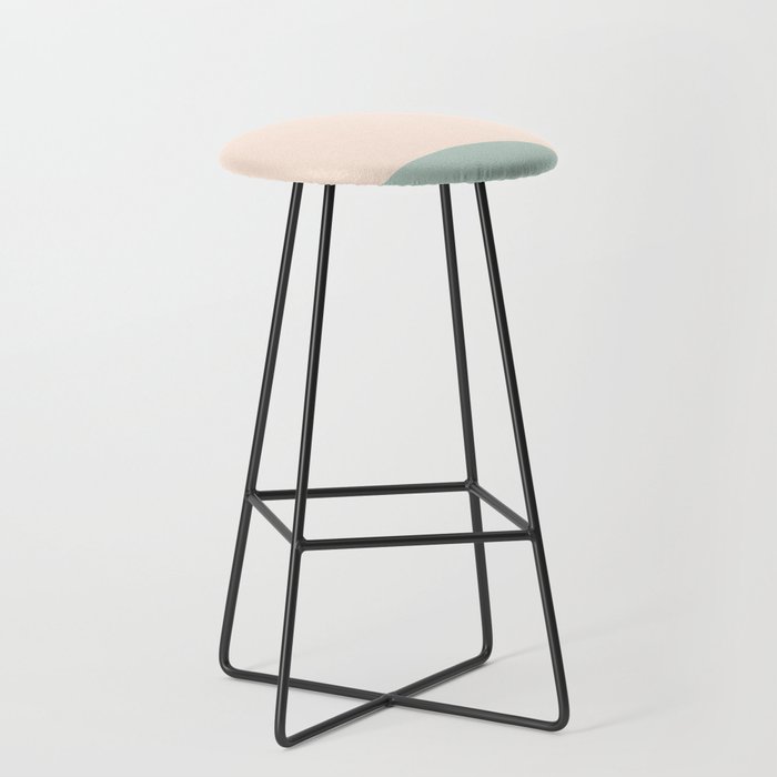 Minimalist Color Block in Cream and Light Celadon Mint Aqua Sage Stool Gallery Image 1