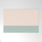 Minimalist Color Block in Cream and Light Celadon Mint Aqua Sage Welcome Mat Gallery Image 1