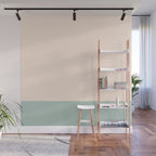 Minimalist Color Block in Cream and Light Celadon Mint Aqua Sage Wall Mural Gallery Image 1