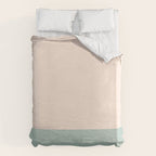 Minimalist Color Block in Cream and Light Celadon Mint Aqua Sage Duvet Cover Gallery Image 6
