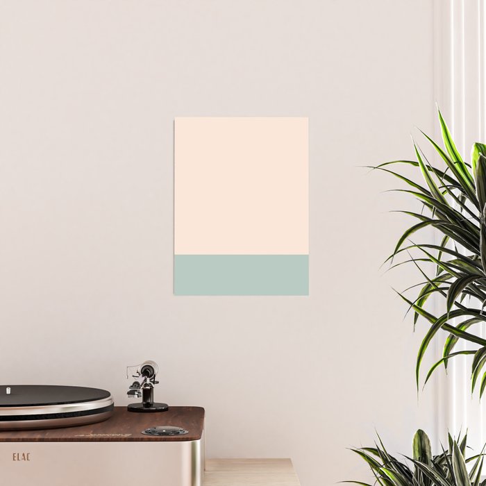 Minimalist Color Block in Cream and Light Celadon Mint Aqua Sage Poster Gallery Image 2