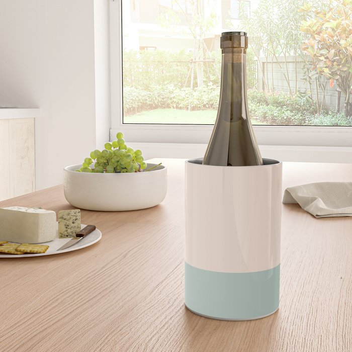 Minimalist Color Block in Cream and Light Celadon Mint Aqua Sage Wine Chiller Gallery Image 4
