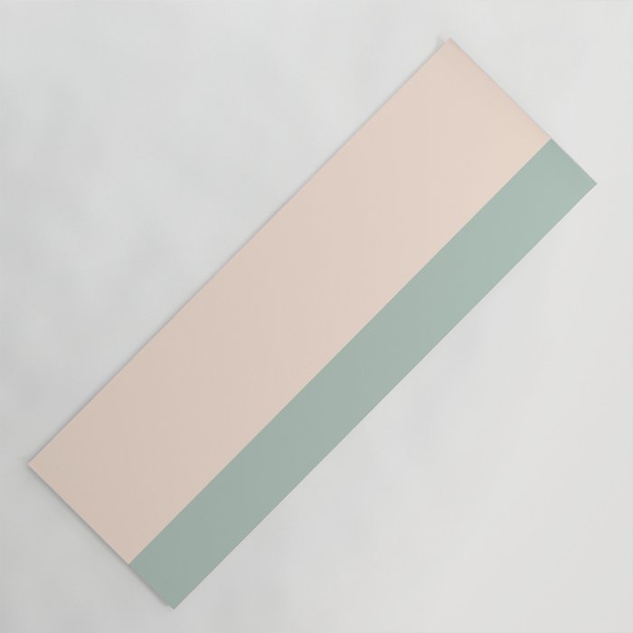 Minimalist Color Block in Cream and Light Celadon Mint Aqua Sage Yoga Mat Gallery Image 1