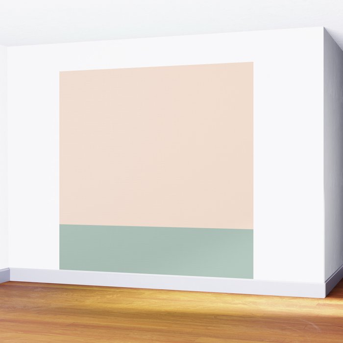 Minimalist Color Block in Cream and Light Celadon Mint Aqua Sage Wall Mural Gallery Image 2