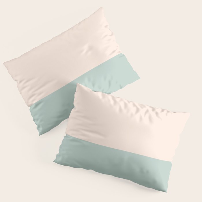 Minimalist Color Block in Cream and Light Celadon Mint Aqua Sage Pillow Sham Gallery Image 3