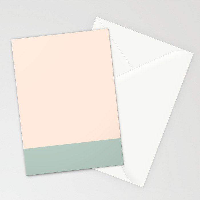 Minimalist Color Block in Cream and Light Celadon Mint Aqua Sage Stationery Card Gallery Image 2