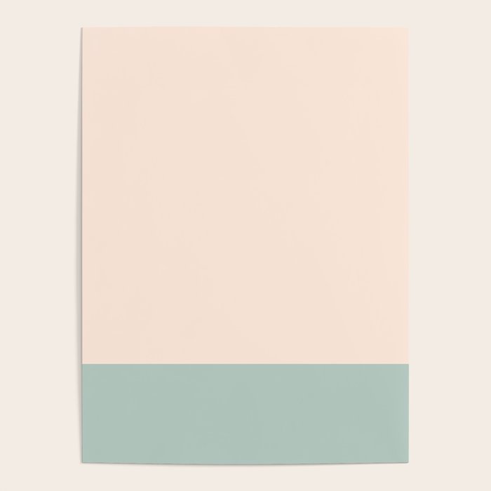 Minimalist Color Block in Cream and Light Celadon Mint Aqua Sage Poster Gallery Image 4