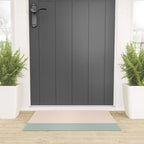 Minimalist Color Block in Cream and Light Celadon Mint Aqua Sage Welcome Mat Gallery Image 3
