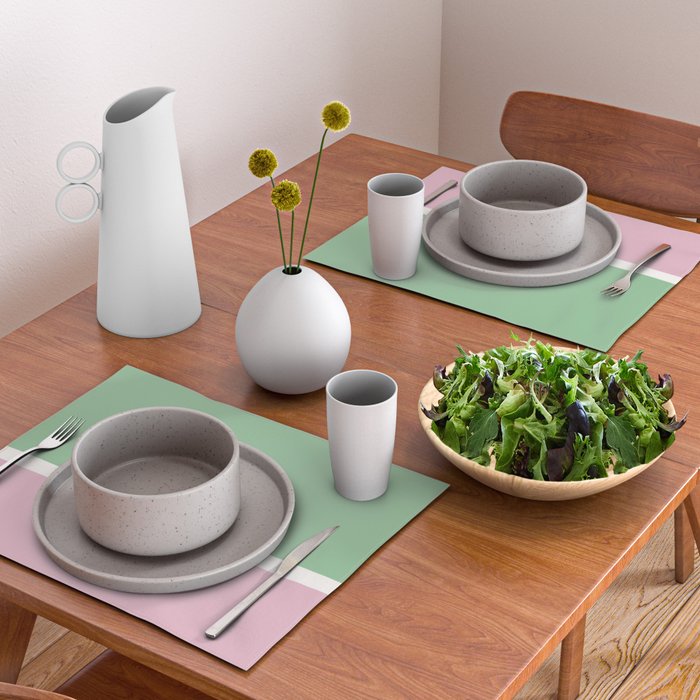 Color Block III Green Pink Placemat Gallery Image 2