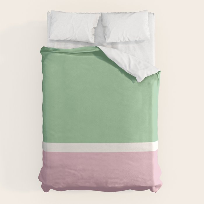 Color Block III Green Pink Duvet Cover Gallery Image 6