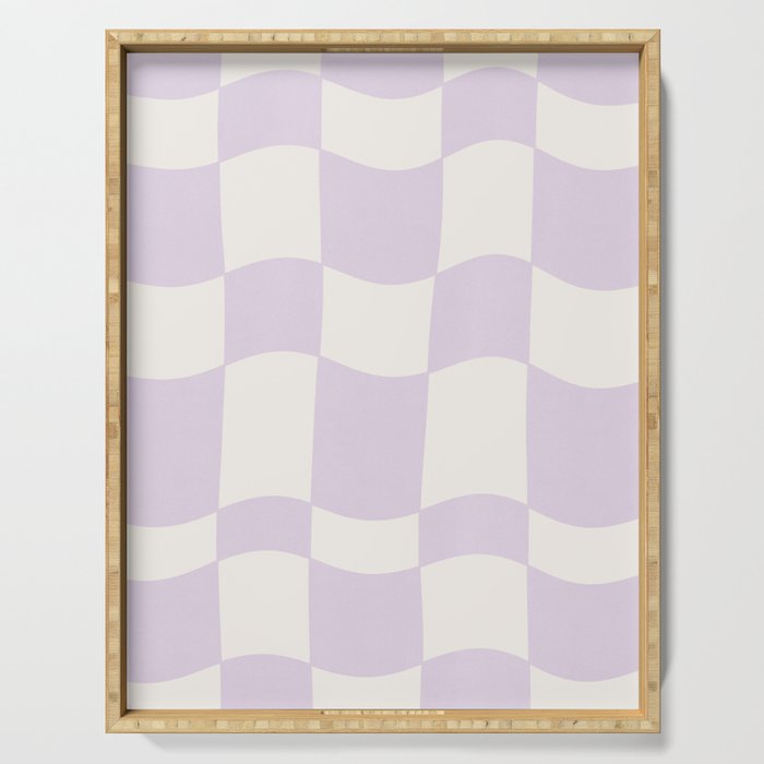 wavy check | lavender Serving Tray Gallery Image 1