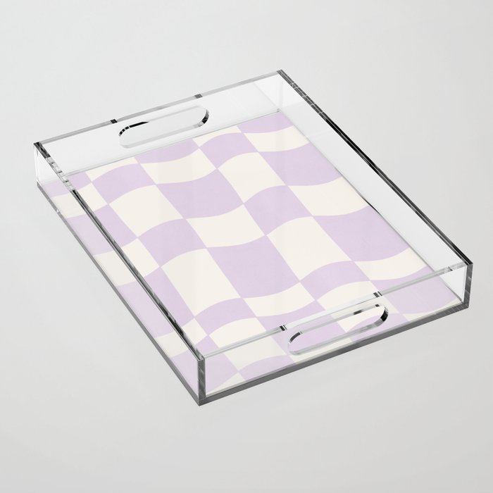 wavy check | lavender Acrylic Tray Gallery Image 1